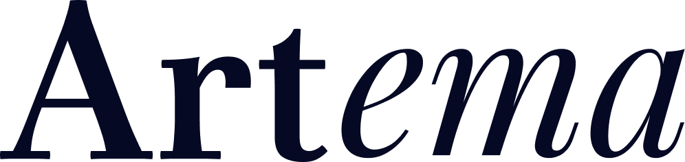 Logo Artema, lettres bleu nuit